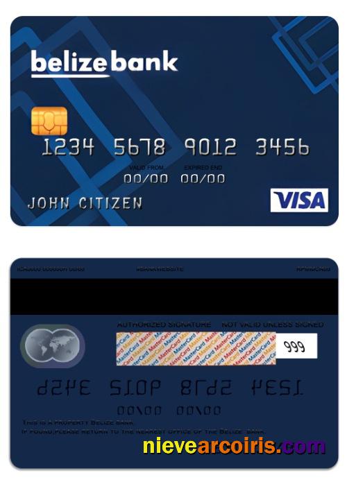 Belize Belize bank visa classic card